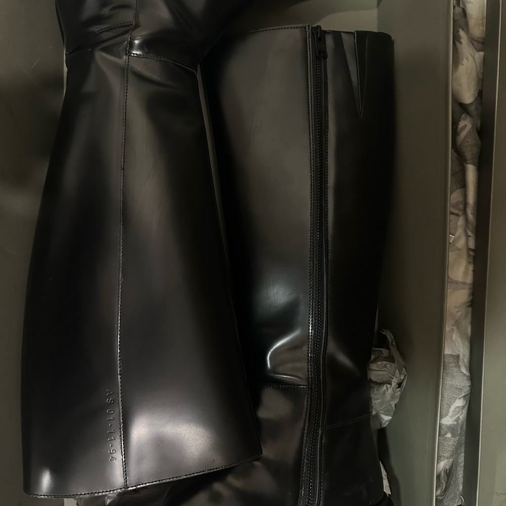 Allsaints Milo Leather Black Knee-High Boots